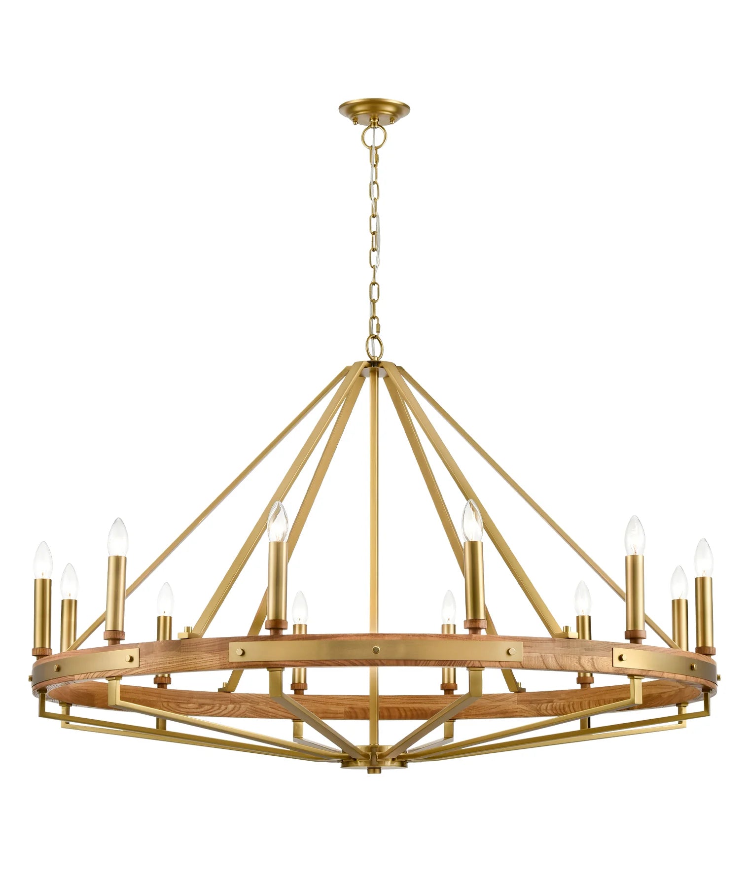 CLA FUNALE: Candelabra 12-Light Interior Pendant Natural Wood / Oak Wood 220-240V - FUNELA3, FUNELA6