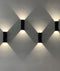 CLA GIROTRI: Surface Mounted Up/Down Twist Exterior Wall Lights Tri - Dark Grey / White 100-240V IP65 - GIROTRI1, GIROTRI2 - CLA Lighting
