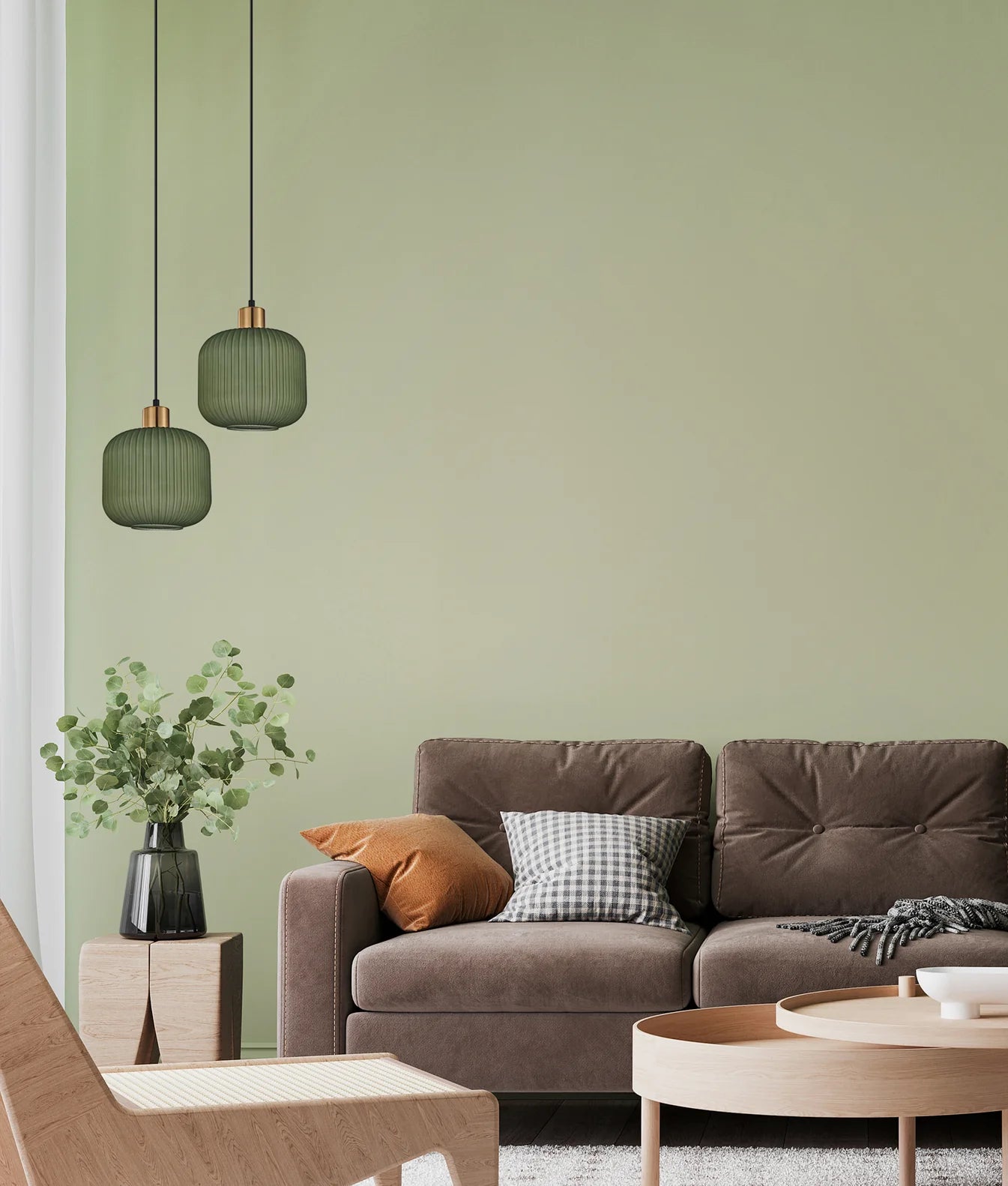 CLA GOMITAS: Translucent Glass Shade with Brass Highlight Interior Pendants Terracotta/ Green/ Smokey Black 240V- GOMITAS 