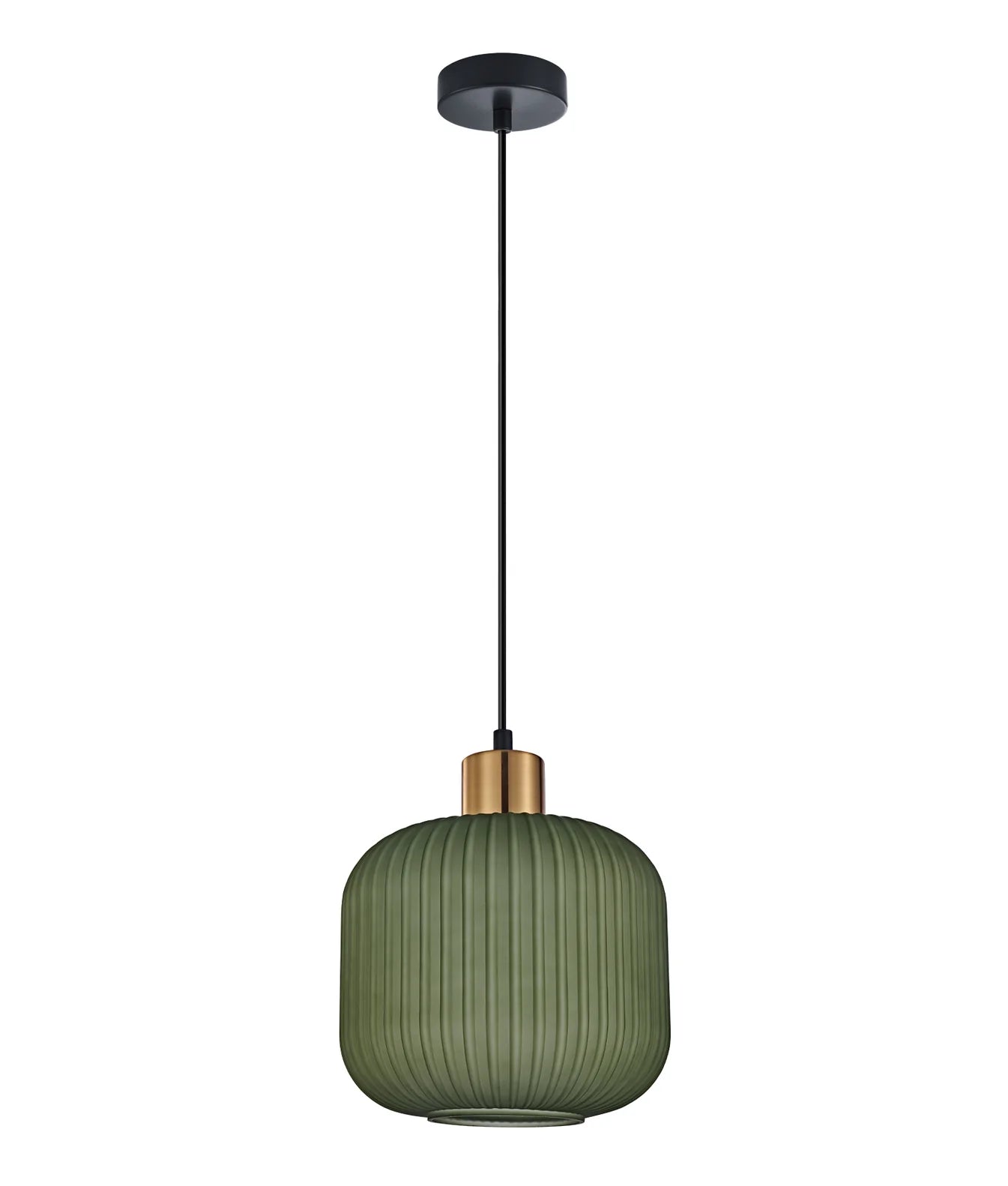 CLA GOMITAS: Translucent Glass Shade with Brass Highlight Interior Pendants Terracotta/ Green/ Smokey Black 240V- GOMITAS 