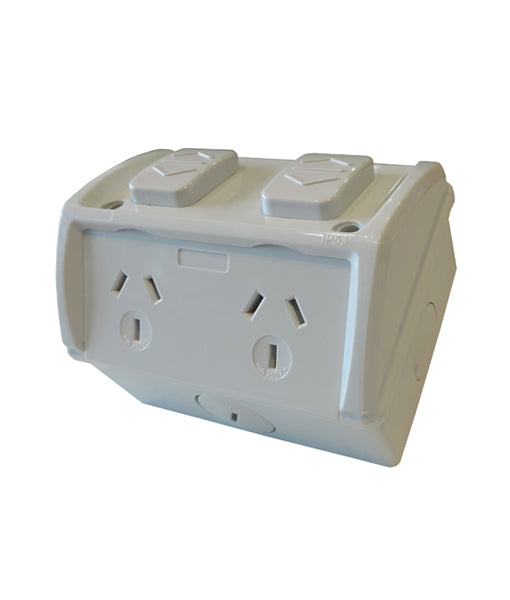 CLA Single / Double Weatherproof Surface Sockets Electrical Accessories 250V IP53 - GPO - CLA Lighting