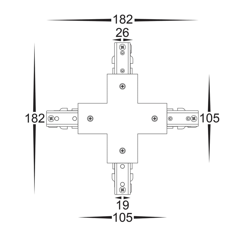 Havit Commercial Single Circuit X-Shape Connector Accessories Black IP20 - HCP-102100-XSC