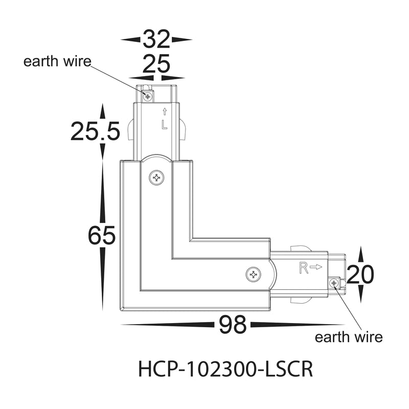 Havit Commercial Three Circuit L-Shape Connectors Accessories Black - HCP-102300-LSC