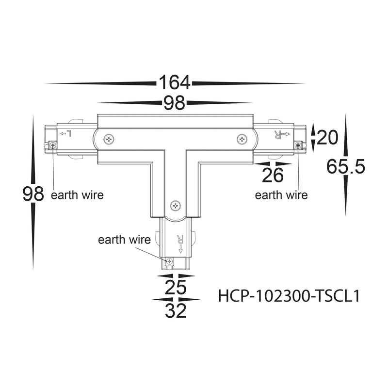 Havit Commercial Three Circuit T-Shape Connector Accessories Black - HCP-102300-TSC