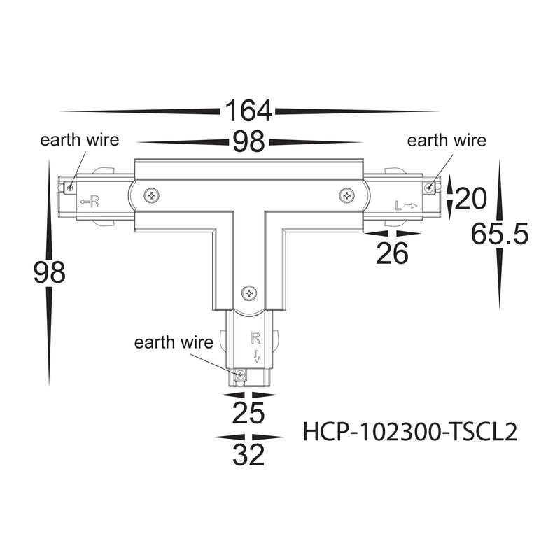 Havit Commercial Three Circuit T-Shape Connector Accessories Black - HCP-102300-TSC