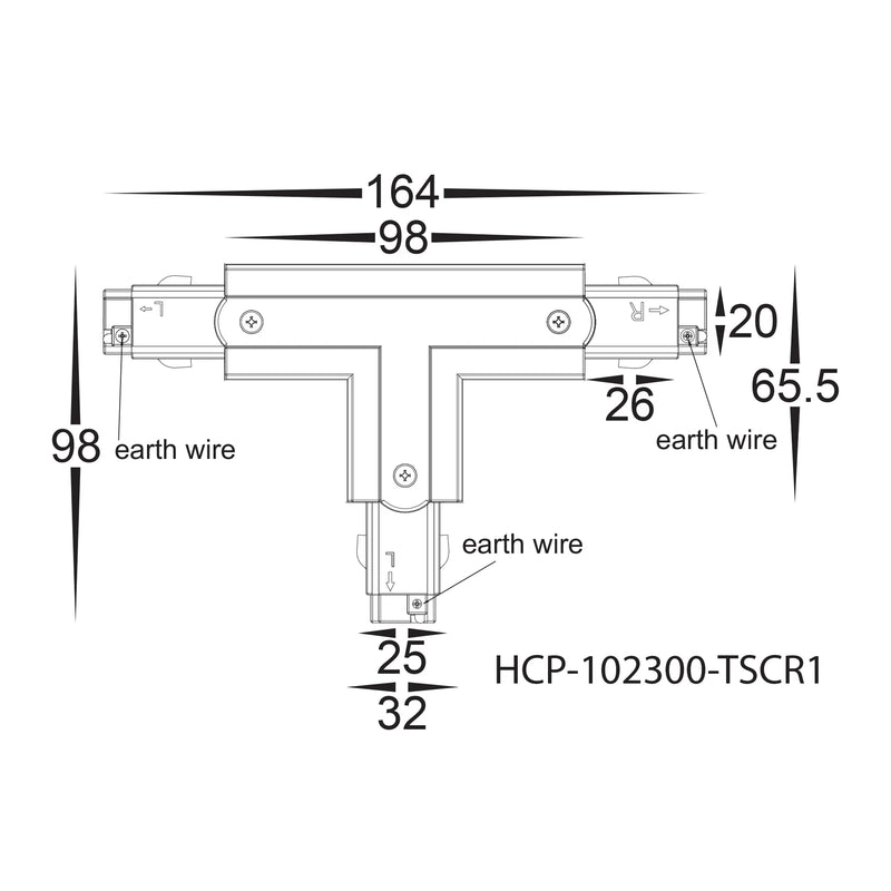 Havit Commercial Three Circuit T-Shape Connector Accessories Black - HCP-102300-TSC