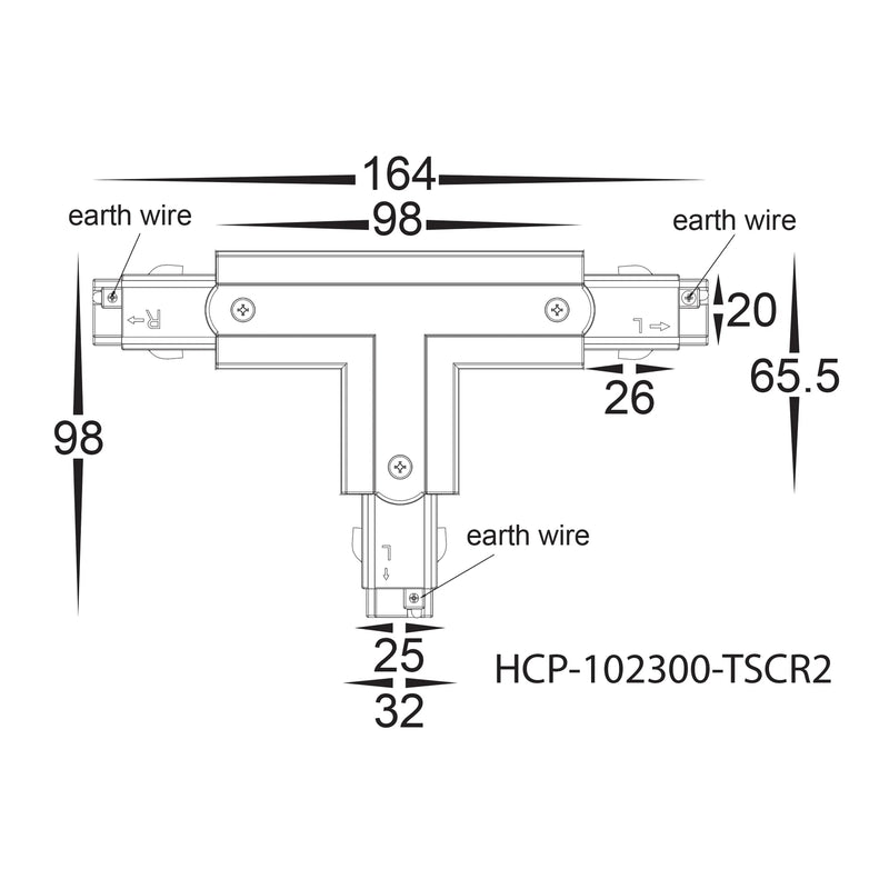 Havit Commercial Three Circuit T-Shape Connector Accessories Black - HCP-102300-TSC