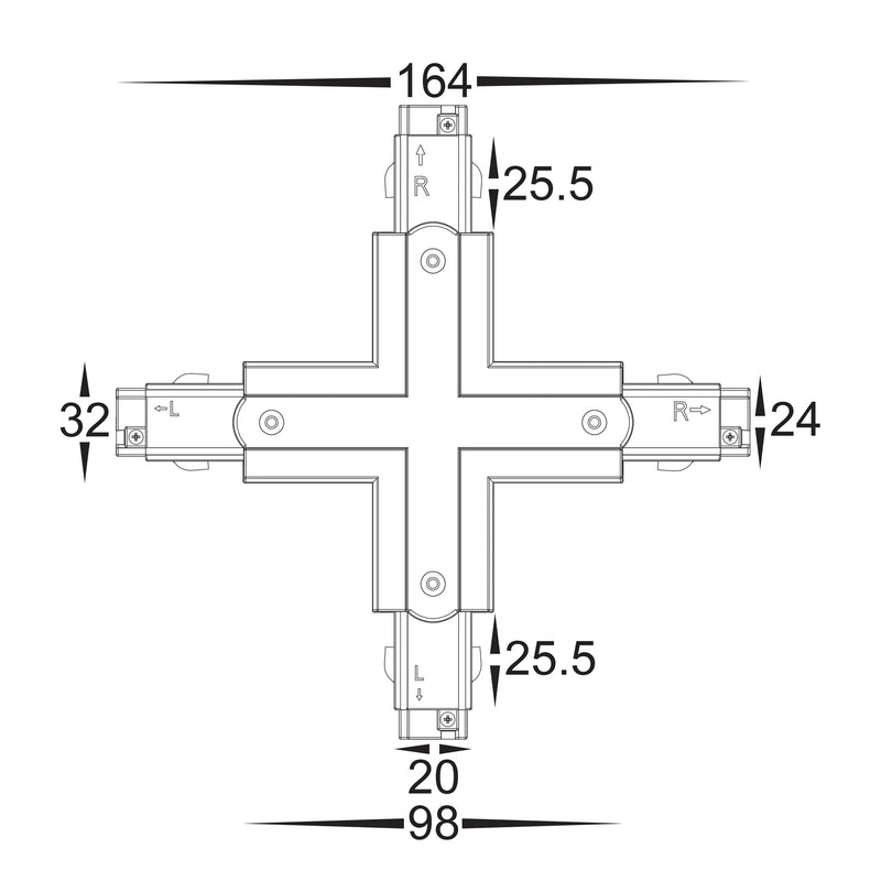 Havit Commercial Three Circuit X-Shape Connector Accessories Black - HCP-102300-XSC