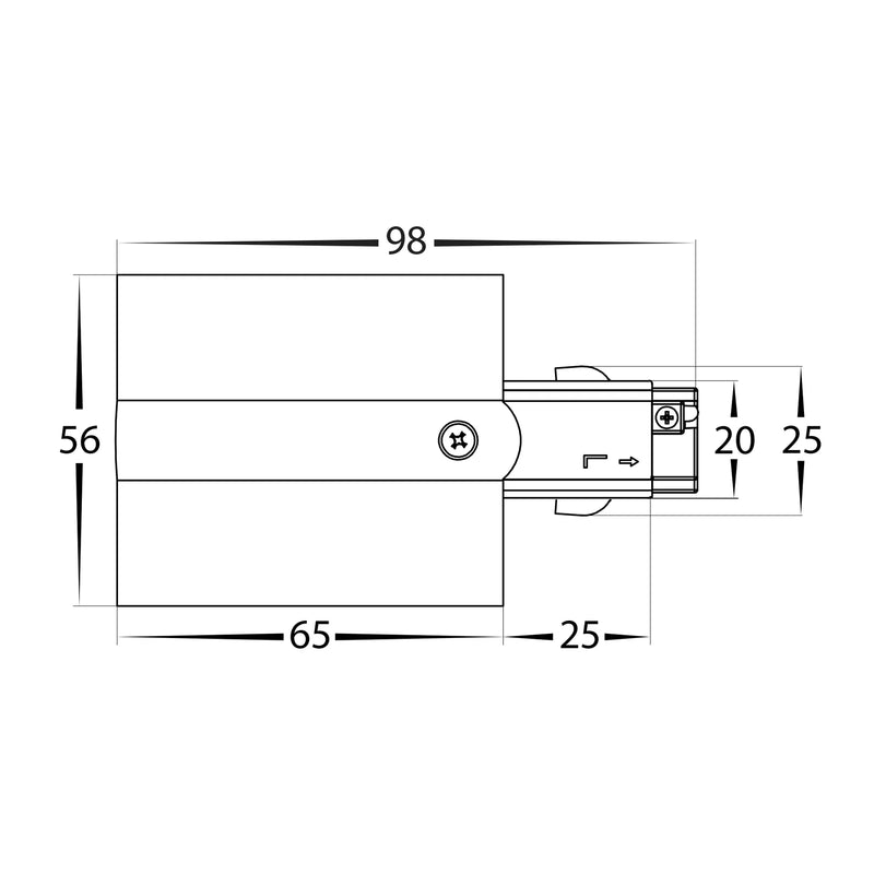 Havit Commercial Three Circuit Recessed Track Live End Accessories White - HCP-103301-LE