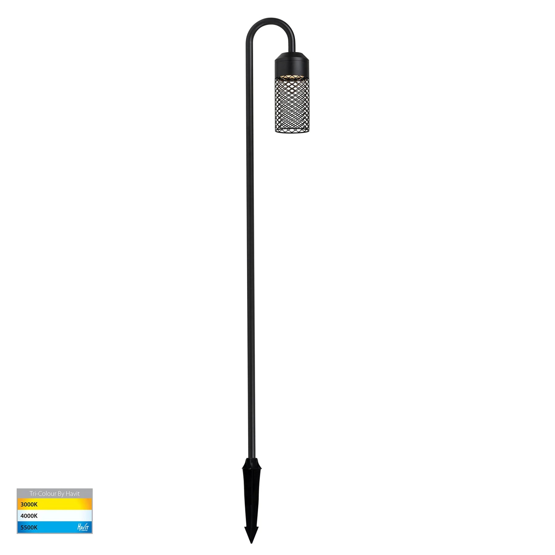 Havit Stellato LED Bollard Garden Spike Lights Tri- Aluminium Black 7W 24V IP65- HV1529T-BLK-24V