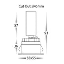 Havit Commercial Square Recessed Dimmable Garden Step and Uplights Tri- Black 3W 240V IP54 - HCP-2223302