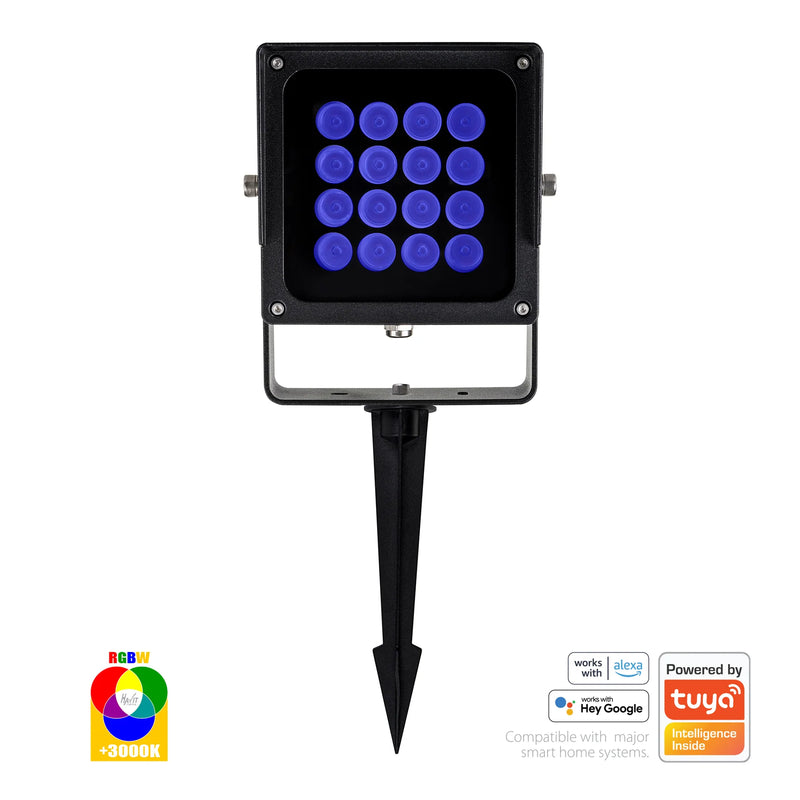 Havit Commercial WIFI + IR Garden Spike Spot Lights RGBW Black 30W 24V/240V IP67 - HCP-242302