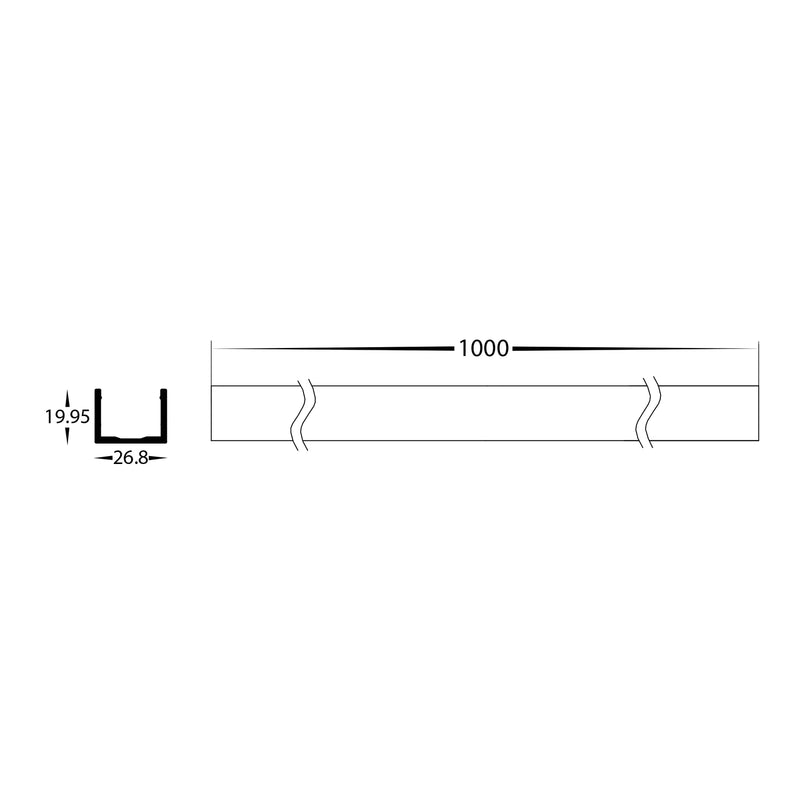 Havit Commercial Aluminium Channel Accessories to suit Wall Washer Lights Black 18W IP20 - HCP-24718-ALU 