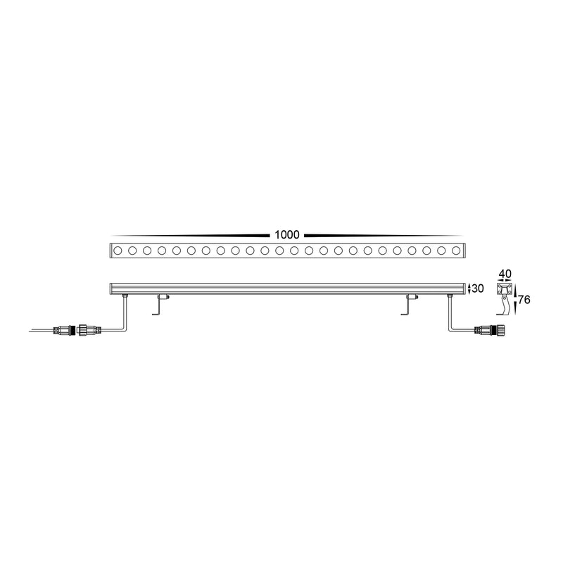 Havit Commercial Exterior Wall Washer Lights RGBC/ RGBW Black 24W 24V IP65 - HCP-247240-45, HCP-247241-45