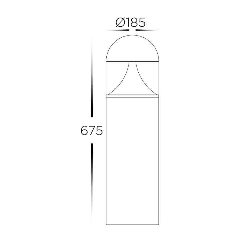 Havit Commercial 675mm Large LED Bollards Tri- Black 24W 240V IP65 - HCP-262350