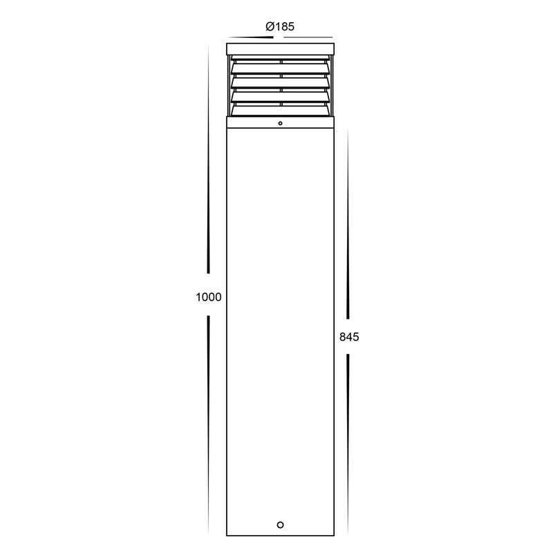 Havit Commercial 1000mm Large Louvred LED Bollards Tri- Black 24W 240V IP65 - HCP-262440