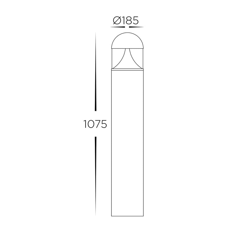 Havit Commercial 1075mm Large LED Bollards Tri- Black 24W 240V IP65 - HCP-262450