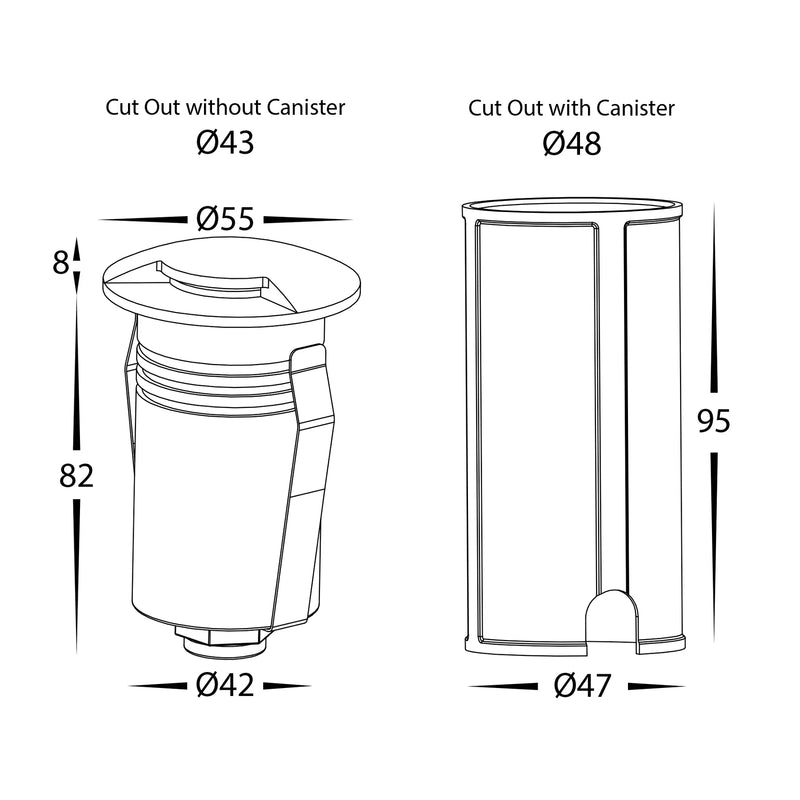 Havit Commercial 1 Way Inground Garden Step and Up Lights Tri- 316 Stainless Steel 2.5W 24V IP67 - HCP-271103