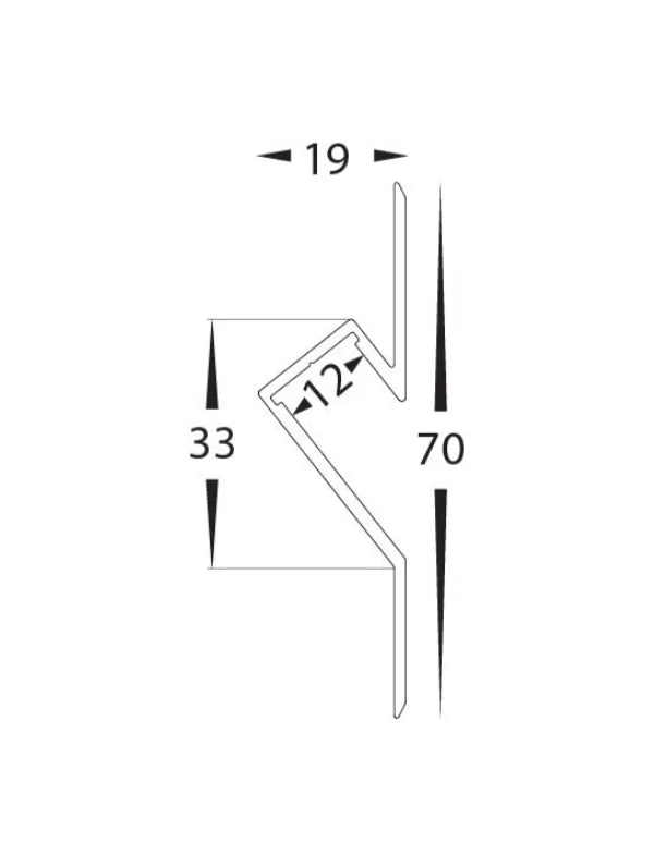 Havit Commercial Gyprock Aluminium Profile 19mm x 70mm Silver IP20 - HCP-4911970 