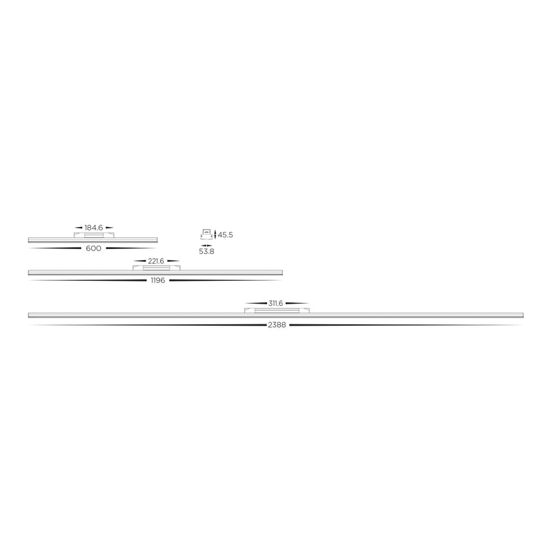 Havit Commercial Triac + 0-1/10v Dimmable Linear Module with Symmetric Diffuser Pendants Tri- Black 17W/ 34W/ 68W 240V IP20 - HCP-602070