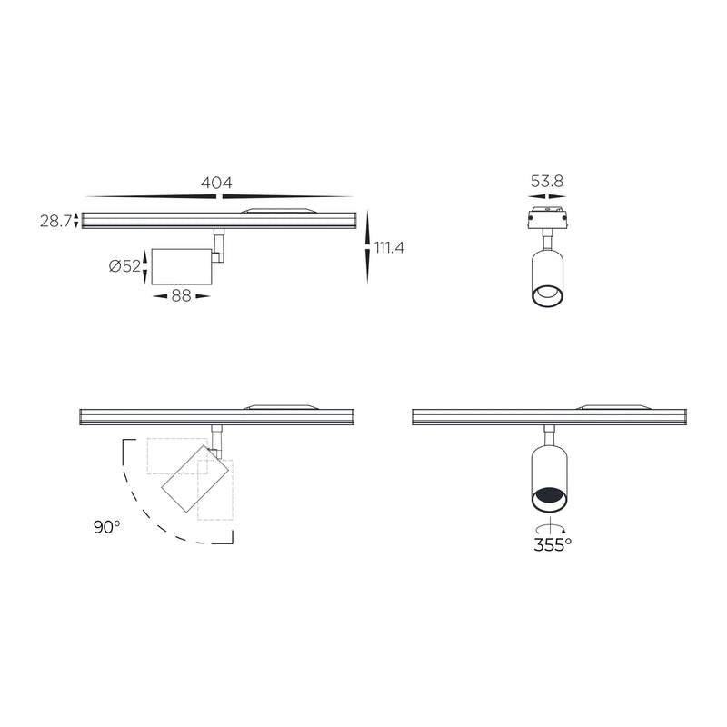 Havit Commercial Triac + 0-1/10v Dimmable Linear Spot Light Module Pendants 3000K 4000K Black 8W 240V IP20 - HCP-602093, HCP-602094