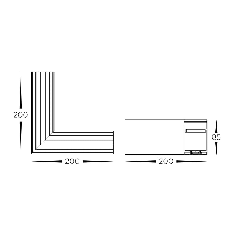 Havit Commercial L Shape Connector Accessories to suit Linear Modules Black IP20 - HCP-602100-L 