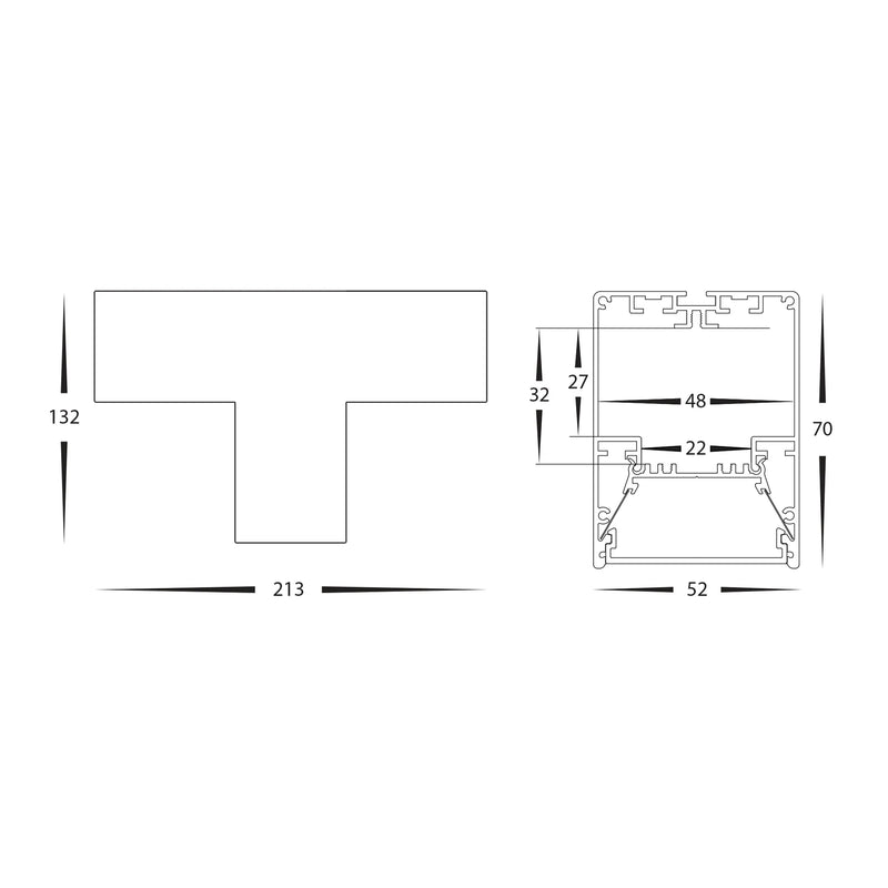 Havit Commercial T-Shape Proline Connector Accessories Tri- Black 9W 240V IP20 - HCP-6025270-T