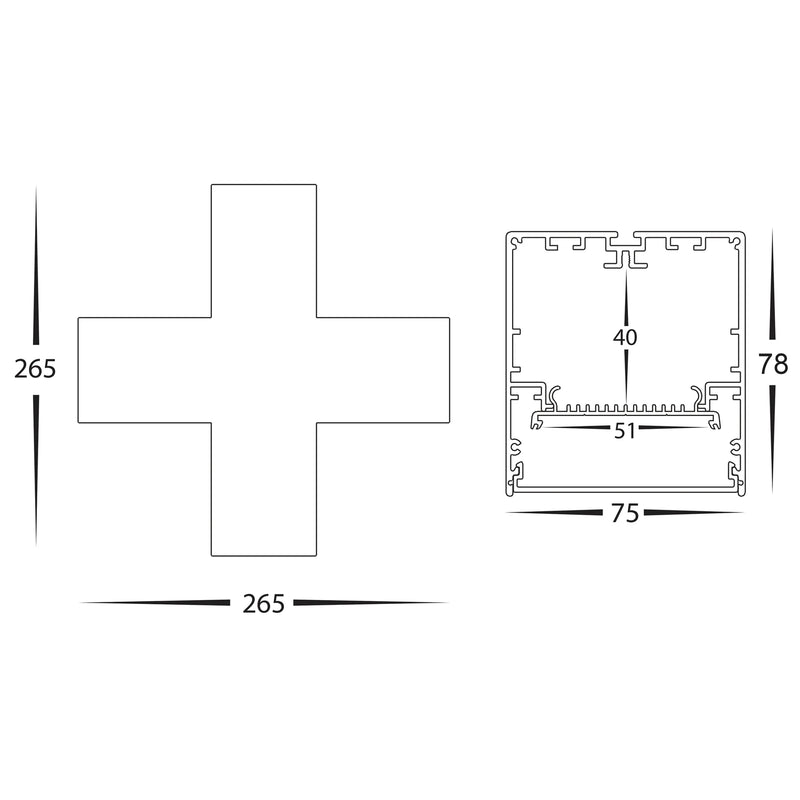 Havit Commercial X-Shape Proline Connector Accessories Tri- White 20W 240V IP20 - HCP-603002-X, HCP-603004-X 