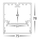 Havit Commercial 600mm Proline Pendant Extensions Tri- White 24W 240V IP20 - HCP-603242, HCP-603244