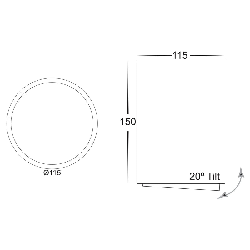 Havit Commercial Tilt Dali Dimmable Surface Mounted LED Downlight Tri- Black 18W 240V IP40 - HCP-8021804