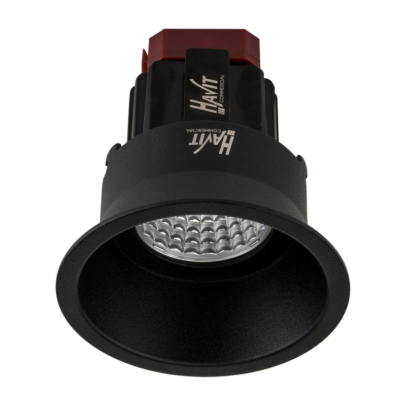 Havit Commercial Round Deep Fixed 76mm Recessed LED Downlight 2700K-5700K Black 6W 240V IP44 - HCP-81220306