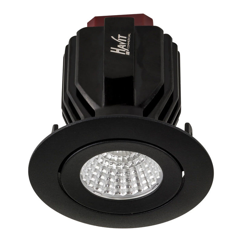 Havit Commercial Round Tilt Recessed 72mm LED Downlight 2700K-5700K Black 17W 240V IP44 - HCP-81220617, HCP-81240617