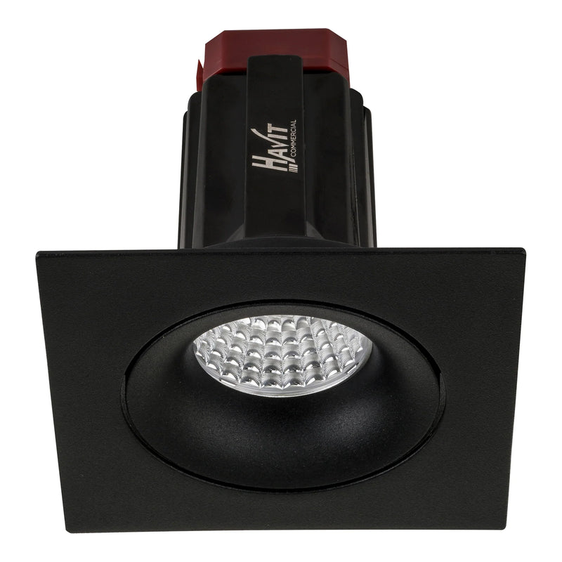 Havit Commercial Square Tilt Recessed 90mm LED Downlight 2700K-5700K Black 9W 240V IP44 - HCP-81220909, HCP-81240909