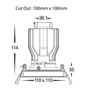 Havit Commercial Square Tilt Recessed LED Downlight 2700K-5700K Black 17W 240V IP44 - HCP-81221017, HCP-81241017