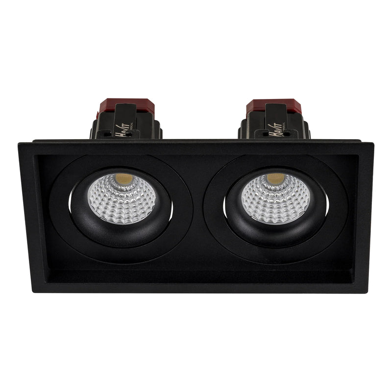 Havit Commercial Square Tilt Recessed LED Downlight 2700K-5700K Black 2x9W 240V IP44 - HCP-81221109, HCP-81241109