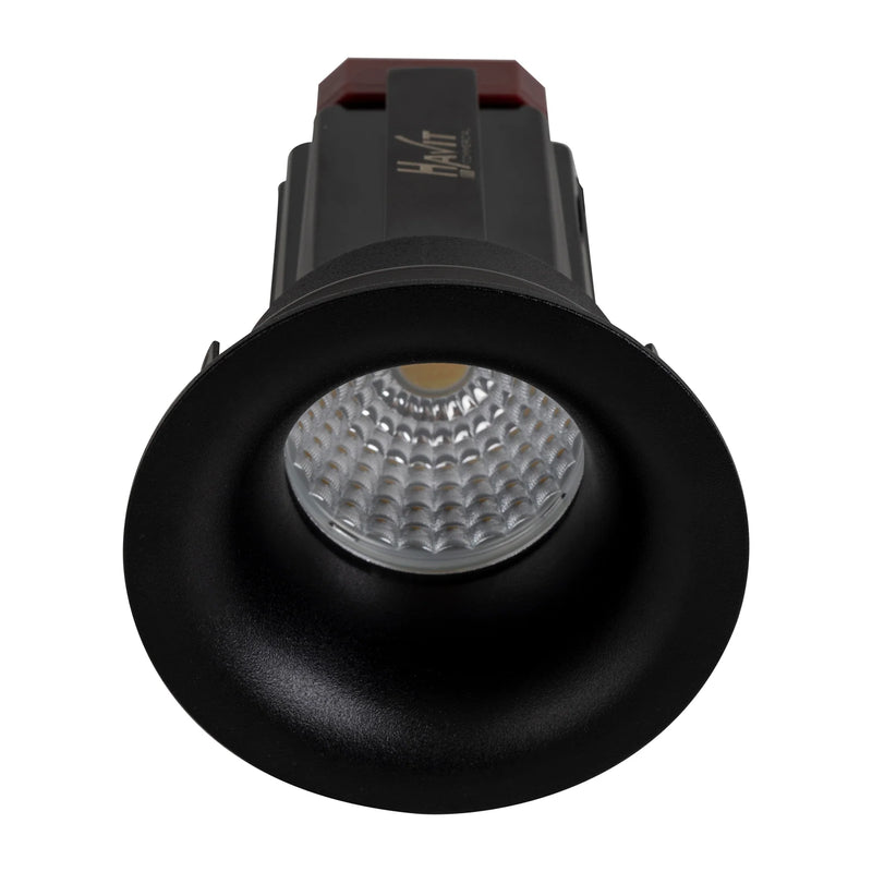 Havit Commercial Round Fixed Recessed 70mm LED Downlight 2700K-5700K Black 13W 240V IP44 - HCP-81221313, HCP-81241313