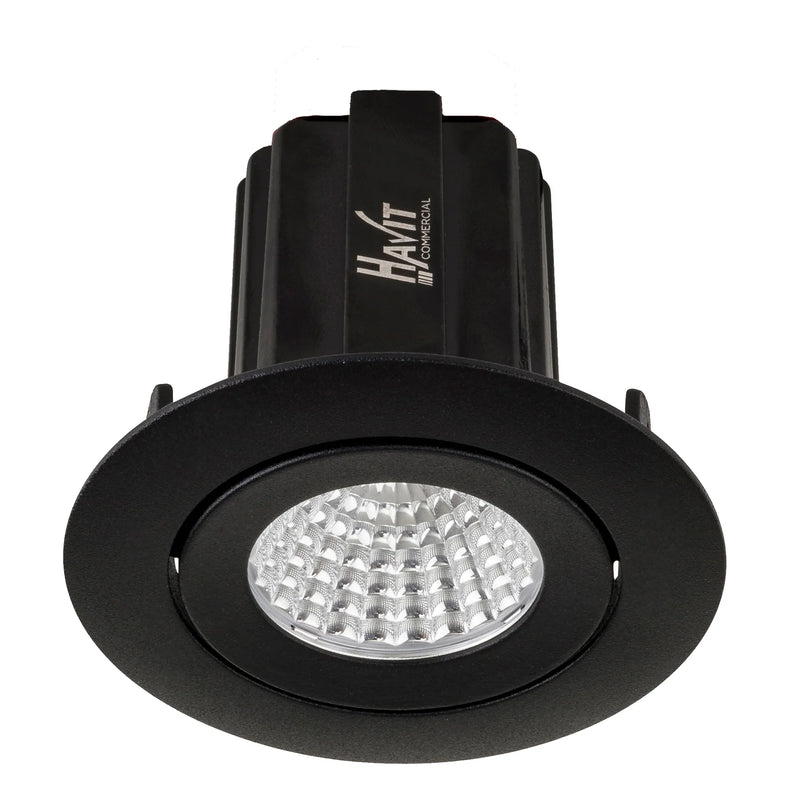 Havit Commercial Round Tilt Dali Tunable Recessed 75mm LED Downlight 2700K-6500K Black 13W 240V IP44 - HCP-81250613