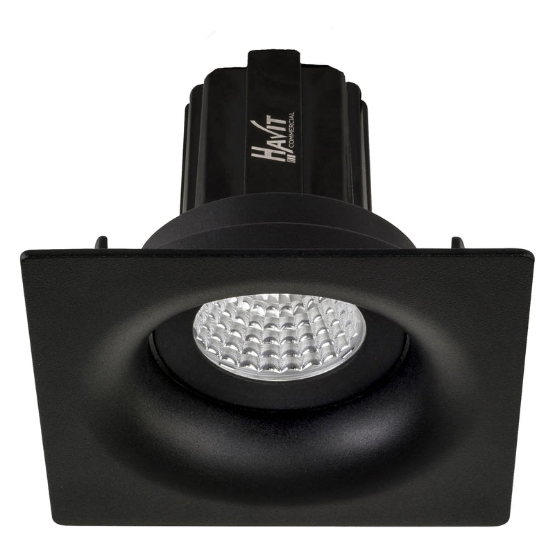 Havit Commercial CRI97+ Recessed Square Tilt Dimmable 92mm LED Downlight 3000K Black 13W 240V IP44 - HCP-81220883, HCP-81240883 