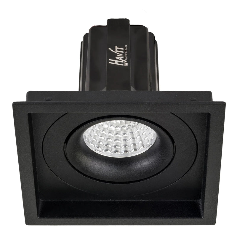 Havit Commercial CRI97+ Recessed Square Tilt Dimmable LED Downlight 3000K Black 13W 240V IP44 - HCP-81221083, HCP-81241083