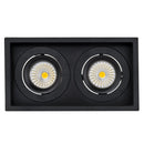 Havit Commercial CRI97+ Recessed Square Tilt Dimmable LED Downlight 3000K Black 2x13W 240V IP44 - HCP-81221183, HCP-81241183