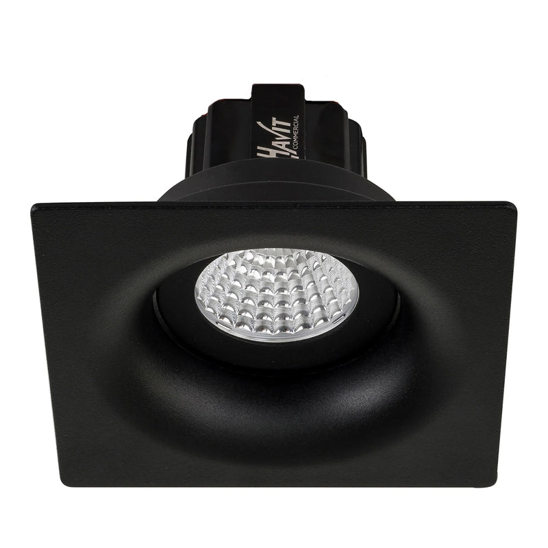 Havit Commercial Square Tilt Recessed 92mm LED Downlight 3000K 4000K Black 7.2W 24V IP44 - HCP-81290837, HCP-81290847 