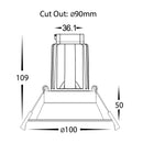 Havit Commercial Deep Tilt Recessed 90mm LED Downlight 2700K-5700K White 9W 240V IP44 - HCP-81320109, HCP-81340109 