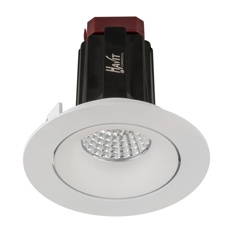 Havit Commercial Round Tilt Recessed 90mm LED Downlight 2700K-5700K White 13W 240V IP44 - HCP-81320513, HCP-81340513