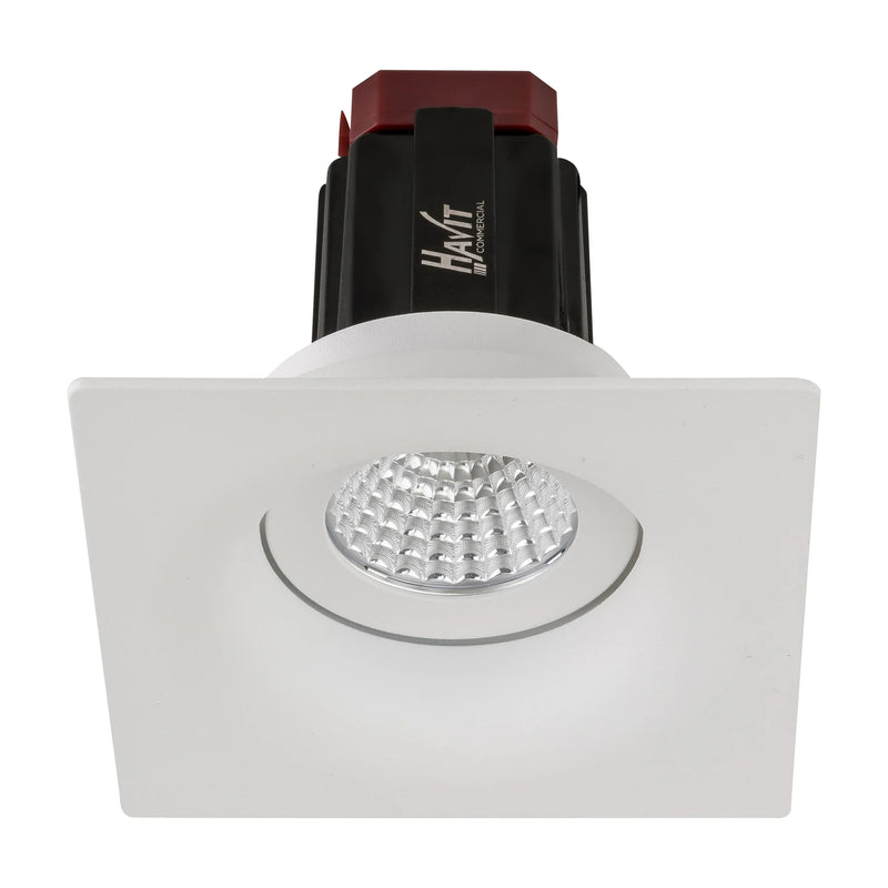 Havit Commercial Square Tilt Recessed 92mm LED Downlight 2700K-5700K White 9W 240V IP44 - HCP-81320809, HCP-81340809 