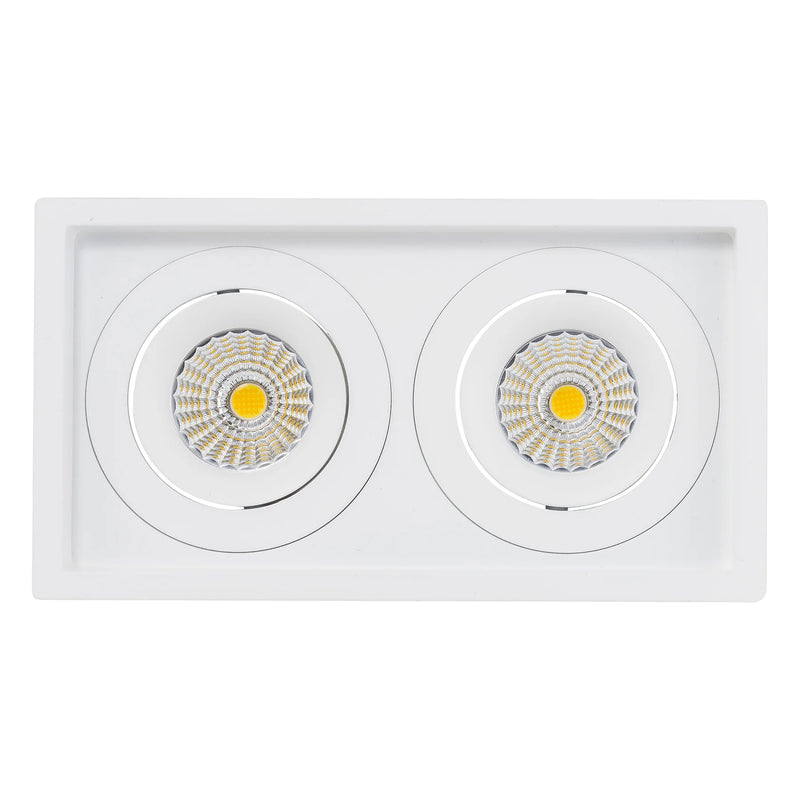 Havit Commercial Square Tilt Recessed LED Downlight 2700K-5700K White 2x9W 240V IP44 - HCP-81321109, HCP-81341109 