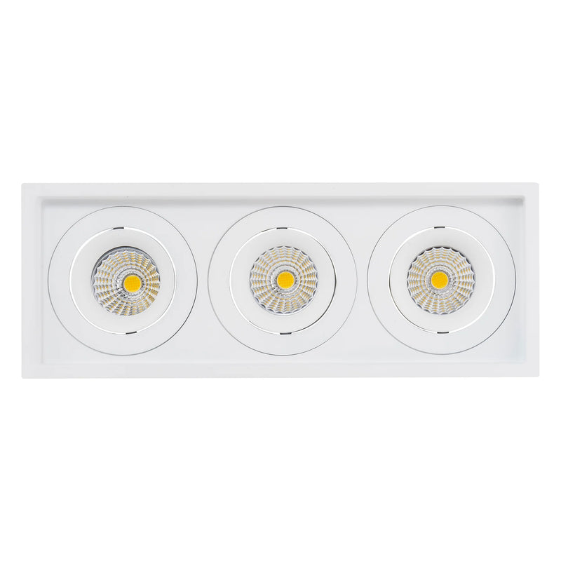 Havit Commercial Square Recessed Tilt Recessed LED Downlight 2700K-5700K White 3x6W 240V IP44 - HCP-81321206