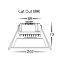 Havit Commercial Fixed Deep with Black Insert 90mm LED Downlight Tri- White 9W 240V IP54 - HCP-81341905 