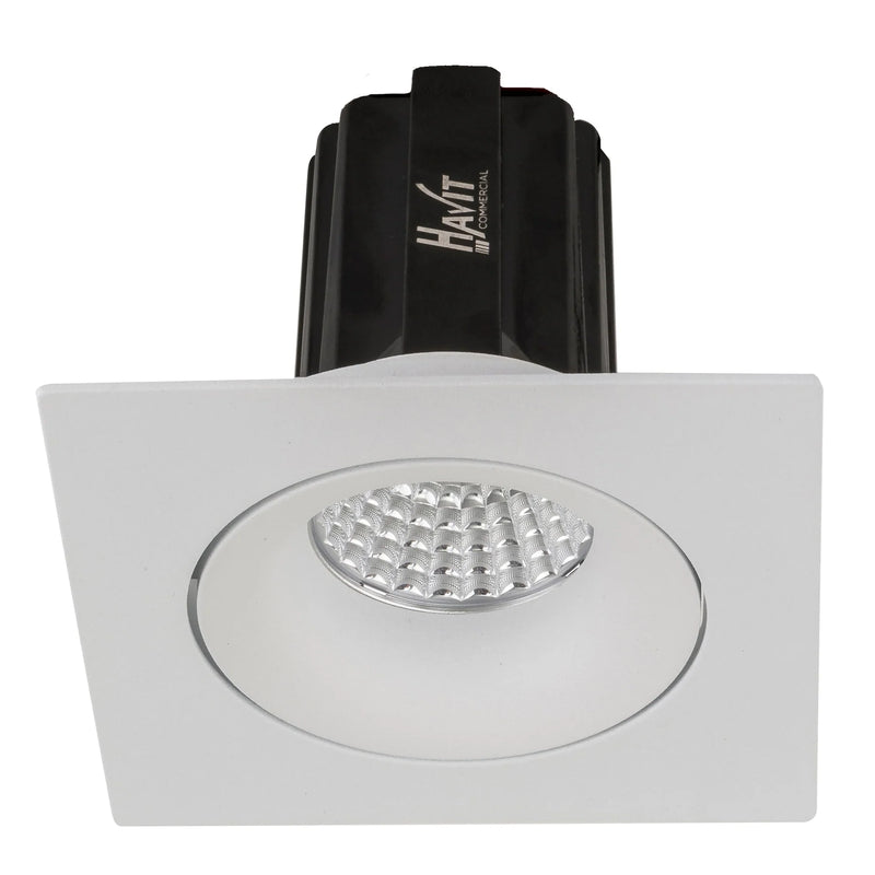 Havit Commercial CRI97+ Recessed Square Tilt Dimmable 90mm LED Downlight 3000K White 13W 240V IP44 - HCP-81320983, HCP-81340983 