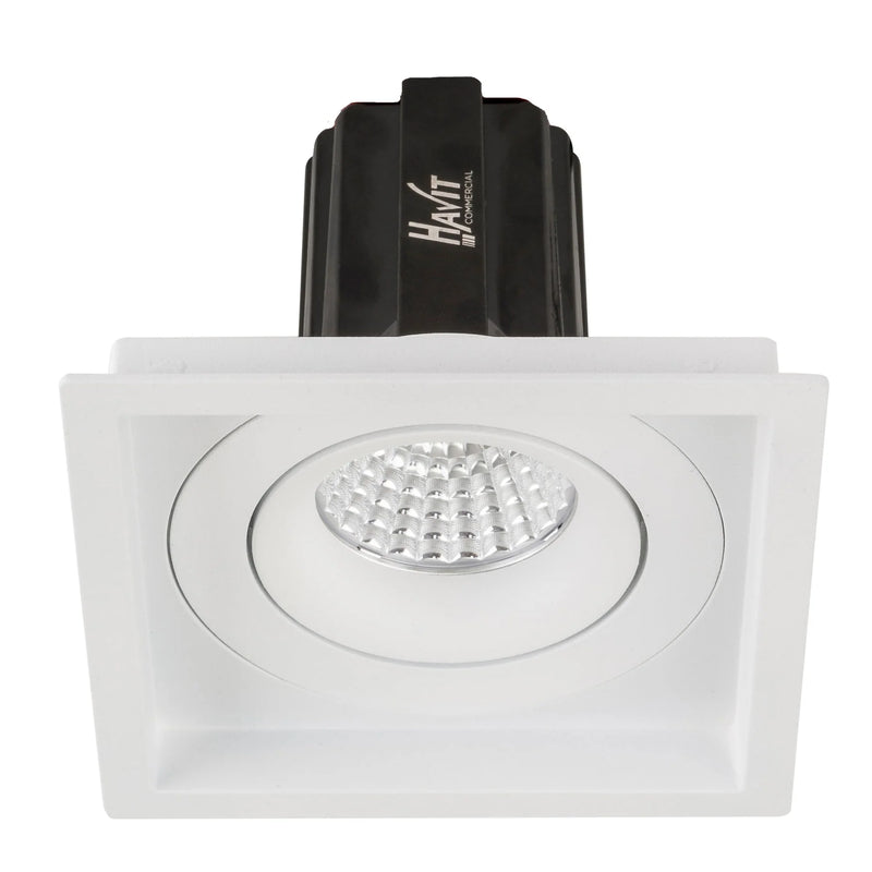 Havit Commercial CRI97+ Recessed Square Tilt Dimmable LED Downlight 3000K White 13W 240V IP44 - HCP-81321083, HCP-81341083