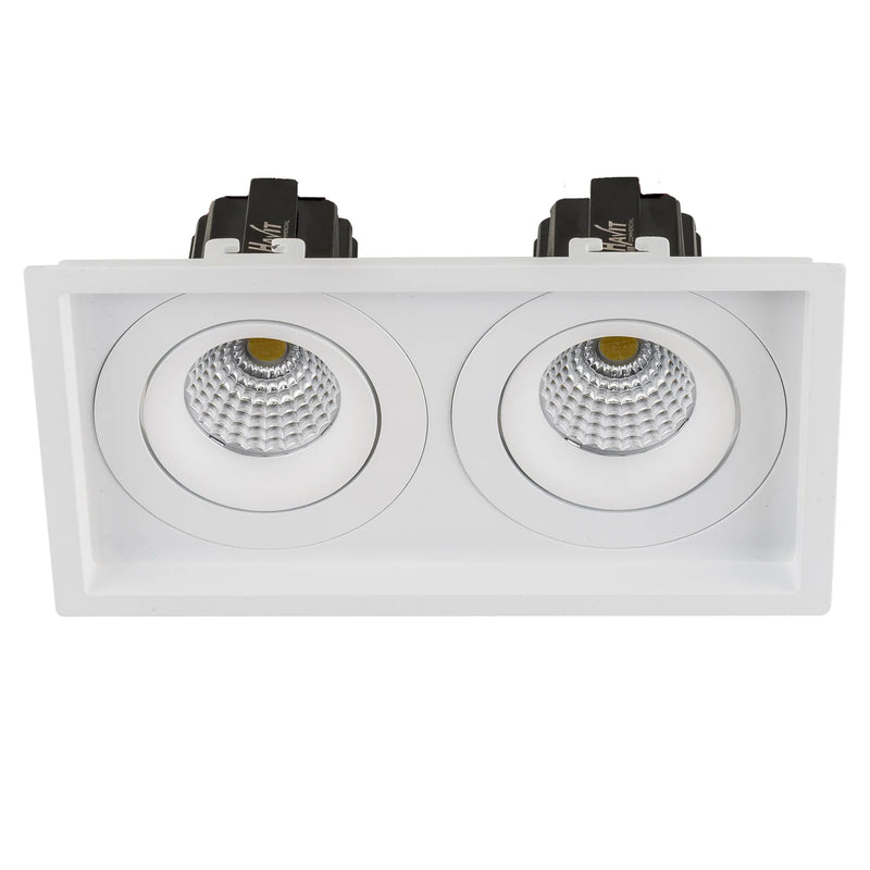 Havit Commercial Rectangle Tilt Dali Tunable Recessed LED Downlight 2700K-6500K White 2x13W 240V IP44 - HCP-81351113